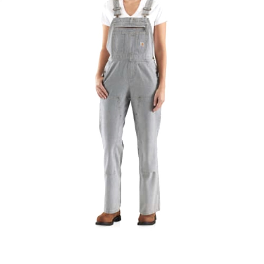 Never worn pinstripe carhartt overalls